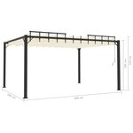 vidaXL Tonnelle avec toit à persienne 3x4 m Crème Tissu et aluminium