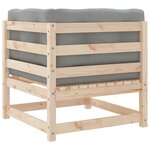 vidaXL Canapé d'angle de jardin avec coussins bois de pin solide