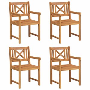 vidaXL Chaises de jardin 4 Pièces Naturel Bois d'Acacia Massif