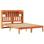 vidaXL Lit bibliothèque sans matelas cire marron 160x200 cm pin massif