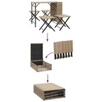 vidaXL Ensemble à manger de jardin 5 Pièces pliable beige résine tressée