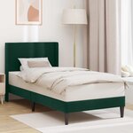 vidaXL Cadre de lit avec tête de lit Vert foncé 90 x 200 cm Velours