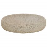 vidaXL Vasque à poser sable ovale 59x40x15 cm céramique