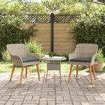 vidaXL Chaises de jardin avec coussins 2 Pièces Gris clair Rattan synthétique