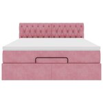 VidaXL Cadre de lit ottoman avec matelas rose 140x200 cm velours