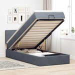 vidaXL Cadre de lit ottoman et matelas gris foncé 90x200 cm velours
