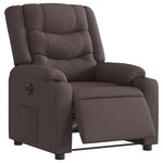 vidaXL Fauteuil inclinable électrique Marron foncé Tissu