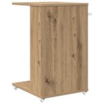 vidaXL Table d'appoint avec roue Chêne artisanal 40 x 35 x 60 cm