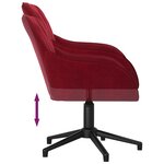 Chaise fauteuil siège pivotante de bureau informatique étude velours rouge 02_0024173