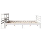 vidaXL Cadre de lit avec tête de lit sans matelas blanc 200x200 cm