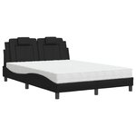 vidaXL Lit Viana avec matelas noir 140x190 cm similicuir