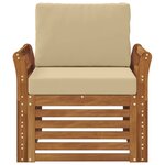 vidaXL Canapé d’extérieur Bois d'acacia massif et polyester Naturel