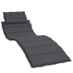 vidaXL Coussin de chaise longue anthracite mélangé 186x58x4 cm tissu