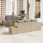 vidaXL Ensemble de canapé de jardin 6 Pièces Beige  Gris clair