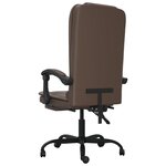 vidaXL Fauteuil de massage inclinable de bureau Marron Similicuir
