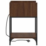 vidaXL Cabinet de chevet avec étagère 2 Pièces Chêne brun 40 x 40 x 61 cm