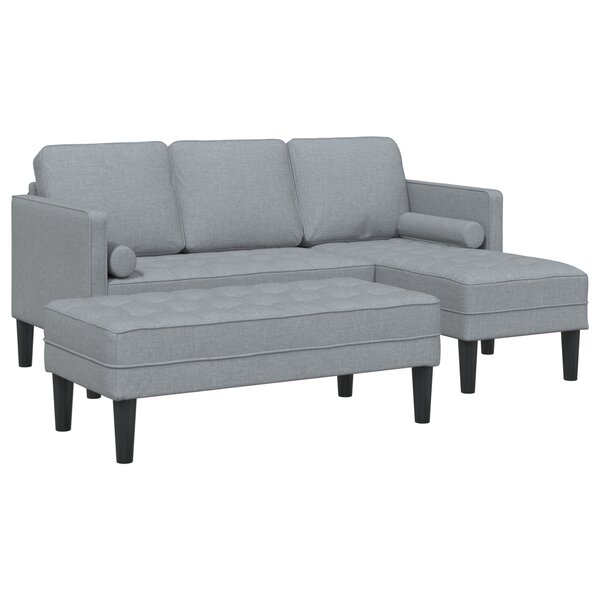 vidaXL Ensemble de canapé 2 pièces avec coussins en tissu gris clair