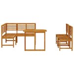 Set de jardin 4 pièces - Bois acacia massif