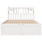 vidaXL Lit bibliothèque sans matelas blanc 150x200 cm bois pin massif