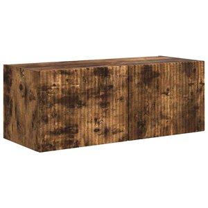 vidaXL Meuble TV mural Chêne fumé 60 x 31 x 29.5 cm Bois d'ingénierie