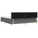 vidaXL Lit à ressort avec matelas et LED gris foncé 200x200 cm en tissu