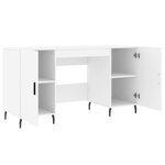 Bureau table poste de travail meuble d'ordinateur informatique étude 140 x 50 x 75 cm bois d'ingénierie blanc 02_0023513