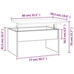 vidaXL Table basse chêne sonoma 80x50 5x41 5 cm bois d'ingénierie