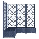 vidaXL Jardinière avec treillis bleu gris 120x120x121 5 cm PP