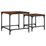 vidaXL Tables basses gigognes 2 Pièces chêne fumé bois d'ingénierie