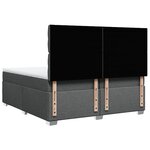 vidaXL Sommier à lattes de lit avec matelas Gris foncé 200x200cm Tissu