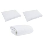 vidaXL Couette Autre avec oreiller 3 Pièces Blanc 240 x 220 cm Bas