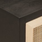 vidaXL Table de chevet noir 40x30x50 cm bois massif manguier et fer