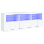 vidaXL Buffet avec lumières LED blanc 181 5x37x67 cm