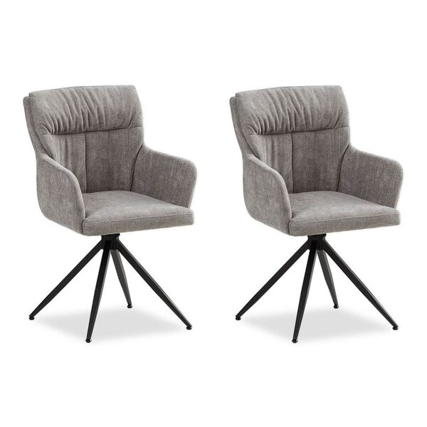 Lot 2 chaises oeuf modernes lin gris