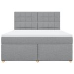 vidaXL Sommier à lattes de lit avec matelas Gris clair 180x200cm Tissu