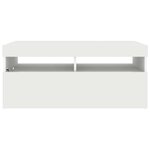 vidaXL Meuble TV avec lumières LED blanc 90x35x40 cm