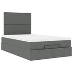 vidaXL Cadre de lit ottoman avec matelas gris foncé 120x190 cm tissu