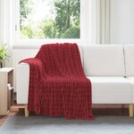 vidaXL Couvertures à jeter 6 Pièces Rouge Bordeaux 150 x 130 cm Toison