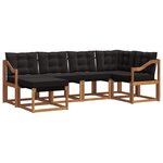 vidaXL Ensemble de canapés d'extérieur 6 pc Naturel et Noir