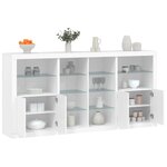 vidaXL Buffet avec lumières LED blanc 202x37x100 cm