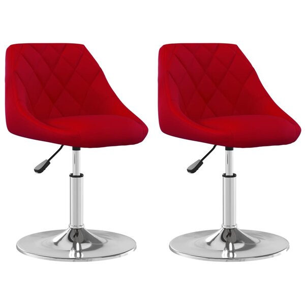 vidaXL Chaises pivotantes salle à manger 2 Pièces Rouge bordeaux Velours
