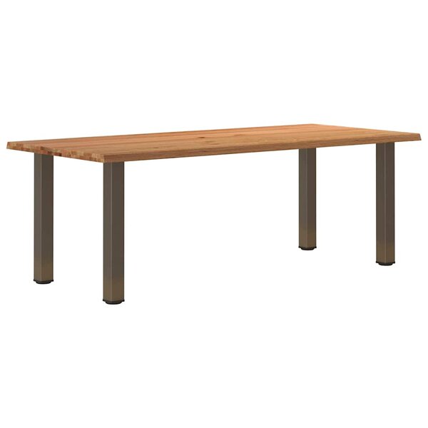 vidaXL Table à manger et bord naturel bois massif chêne rectangulaire