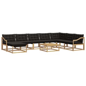 vidaXL Ensemble de canapés d'extérieur 9 pc Blanc et noir