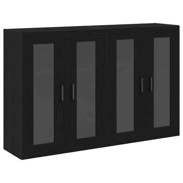 vidaXL Meubles muraux 2 pièces Chêne Noir 69 5 x 34 x 90 cm en bois reconstitué