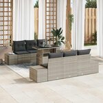 vidaXL Ensemble de canapé de jardin 7 Pièces Gris clair 100 x 55 x 73 cm