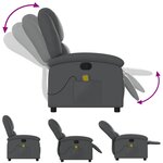 vidaXL Fauteuil de massage inclinable Gris Similicuir