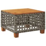 vidaXL Table de jardin gris 55x55x36 cm résine tressée et bois acacia
