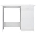vidaXL Bureau Blanc brillant 100x50x76 cm Bois d’ingénierie