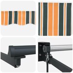 vidaXL Auvent Rétractable Multicolore 500 × 300 cm Polyester  Métal
