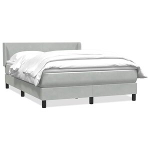 vidaXL Sommier à lattes de lit et matelas gris clair 160x210cm velours